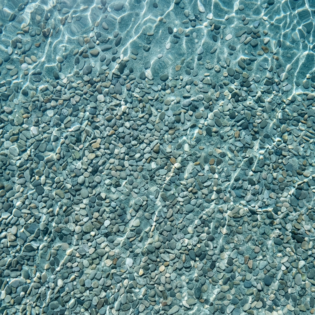 French Gray Pebble pool finish, shown in its natural water tone