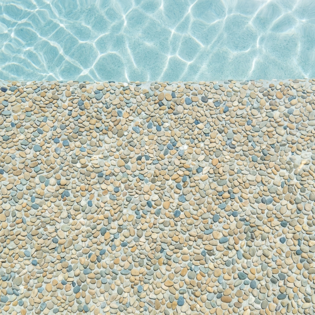 Mini Pebble pool finish, shown in its natural water tone