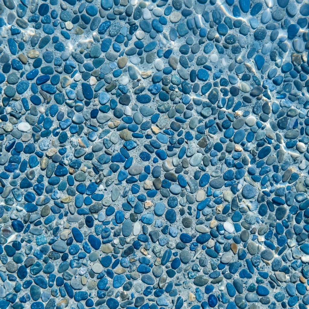 Pool Blue Pebble pool finish, shown in its natural water tone